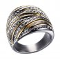 25mm Gold Silver Stainless Steel Band Women's Wedding Promised Ring Size 6-10