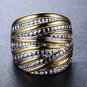 25mm Gold Silver Stainless Steel Band Women's Wedding Promised Ring Size 6-10