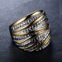 25mm Gold Silver Stainless Steel Band Women's Wedding Promised Ring Size 6-10