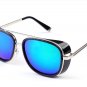 Unisex Iron Man Retro Sunglasses Women Men Double Girder Box Eyewear Glasses