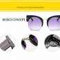 Retro Semi-Rimless Sunglasses Clear Lens Women's Oversized Round Sunglasses