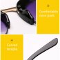Retro Semi-Rimless Sunglasses Clear Lens Women's Oversized Round Sunglasses