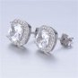 US Princess Cut White Sapphire 10KT White Gold Plated Jewelry Earrings for Women
