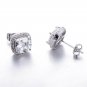 US Princess Cut White Sapphire 10KT White Gold Plated Jewelry Earrings for Women