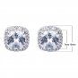 US Princess Cut White Sapphire 10KT White Gold Plated Jewelry Earrings for Women