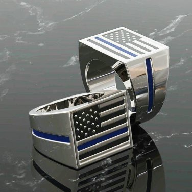 New Stainless Steel American Flag Style Rings Men's Band Jewelry Size 6-13
