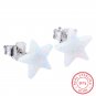 Sterling Silver 925 Star Cut White Opal Stud Earrings for Women | US STOCK