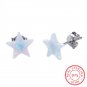 Sterling Silver 925 Star Cut White Opal Stud Earrings for Women | US STOCK