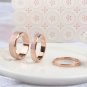 Size 3-10 Rose Gold Frosted Titanium Steel 2/4/6mm Wedding Band Men/Women's Ring