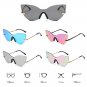 Fashion New Women's Cat Eye Sunglasses Fashion Metal Glasses Rimless Eyeglasses