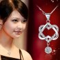 925 Silver Plated Fashion Women Double Heart Pendant Necklace Chain Jewelry Gift