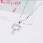 925 Silver Plated Fashion Women Double Heart Pendant Necklace Chain Jewelry Gift