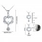 925 Silver Plated Fashion Women Double Heart Pendant Necklace Chain Jewelry Gift