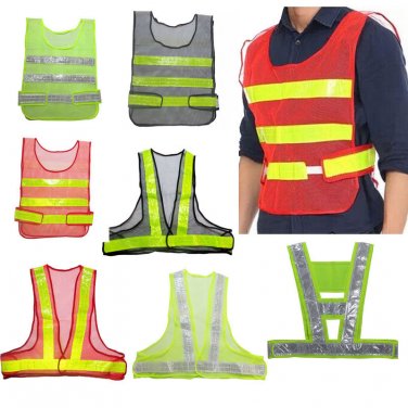 Hi Vis High Viz Visibility Vest Waistcoat Jacket Safety Security Reflective Coat