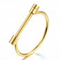 316L Stainless Steel Jewelry D Shape Bangle Bracelet Retro Navy Style Horseshoe