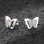 Vivid Cute Butterfly 316L Stainless Steel Matte Silver/Rose/Gold Stud Earrings
