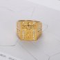 Vintage Jesus Cross 18K Gold Plated Stainless Steel Jewelry Men's Celebrity Ring