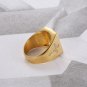 Vintage Jesus Cross 18K Gold Plated Stainless Steel Jewelry Men's Celebrity Ring