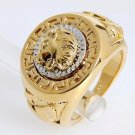 Vintage Lion Head Eagle Rings Yellow Gold Plated Biker Men's Animal Band Sz 8-12