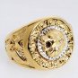 Vintage Lion Head Eagle Rings Yellow Gold Plated Biker Men's Animal Band Sz 8-12