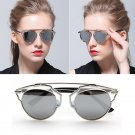 New Women Cat Eye Round Sunglasses Vintage Eyewears Fashion Mirrored Glasses