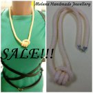 SALE!!! SALE!!! Crochet rope necklace. Peach necklace. Double overhand knot neklace