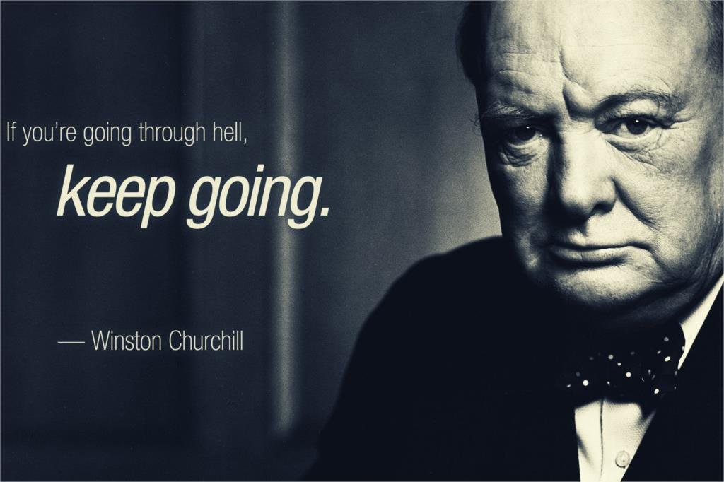 Keep Going-Winston Churchill Motivational Fabric Silk Posters And Prints Home Decor Art 24x36Inch