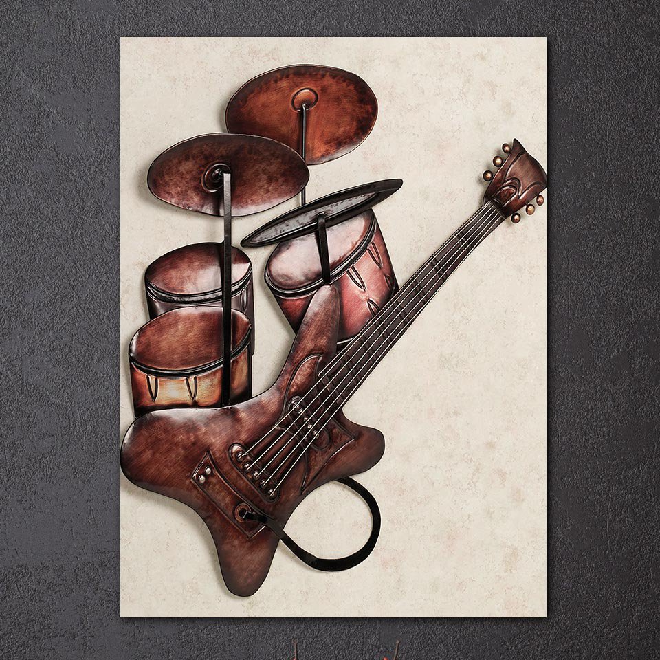 1 Panel HD Printed Guitar Music Instrument Posters Pictures Wall Art Canvas Painting-With Framed