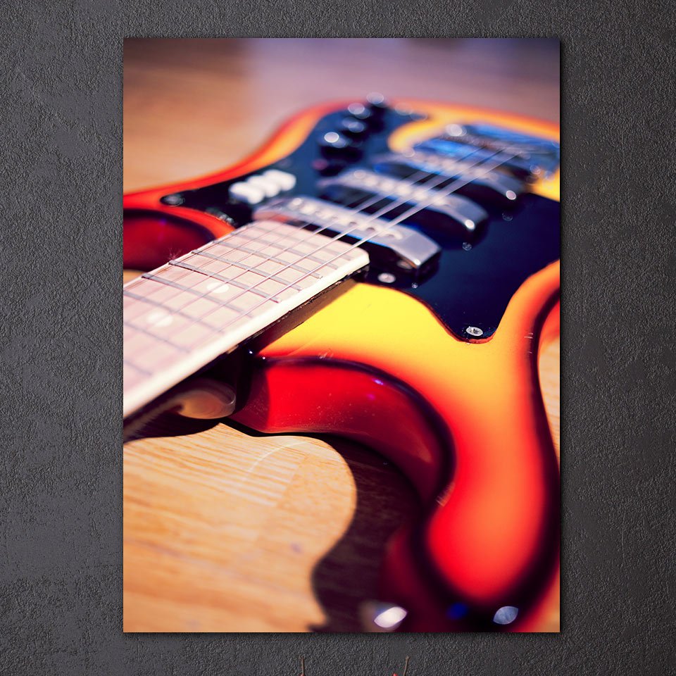 1 Panel HD Printed Music Instrument Guitar Posters Pictures Wall Art Canvas Painting-With Framed