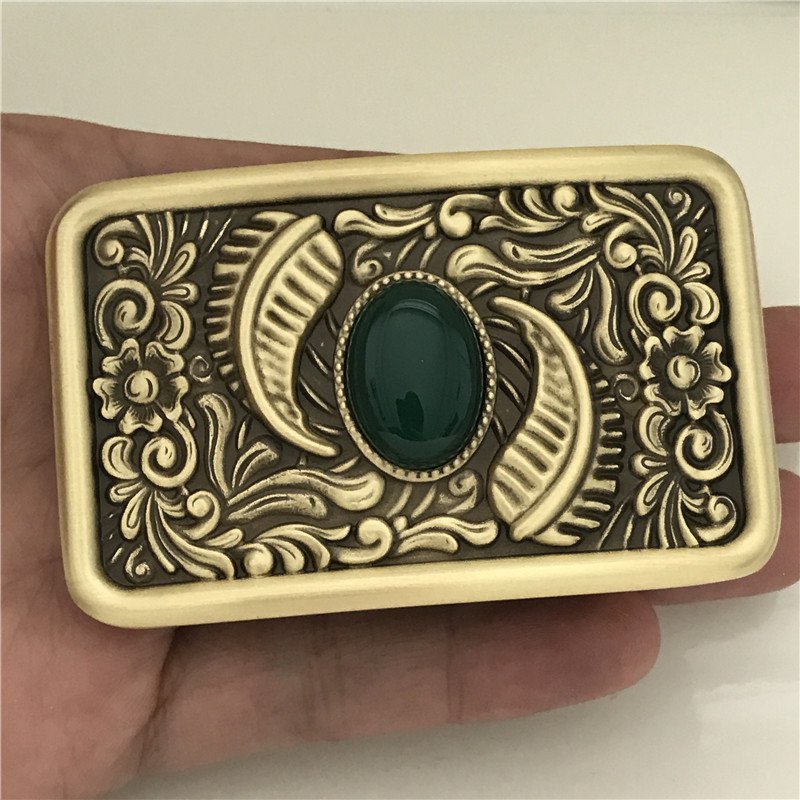 100% Solid Brass Flower Pattern Western Cowboy Belt Buckles