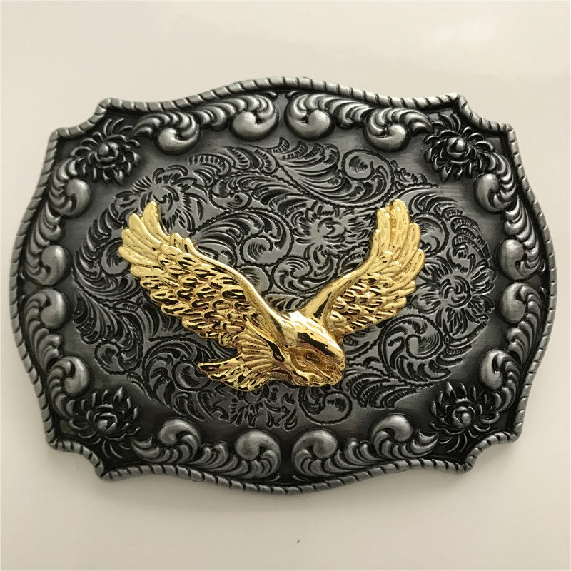 Gold Eagle Western Cowboy Men Belt Buckles Fit 4cm Wide Belt