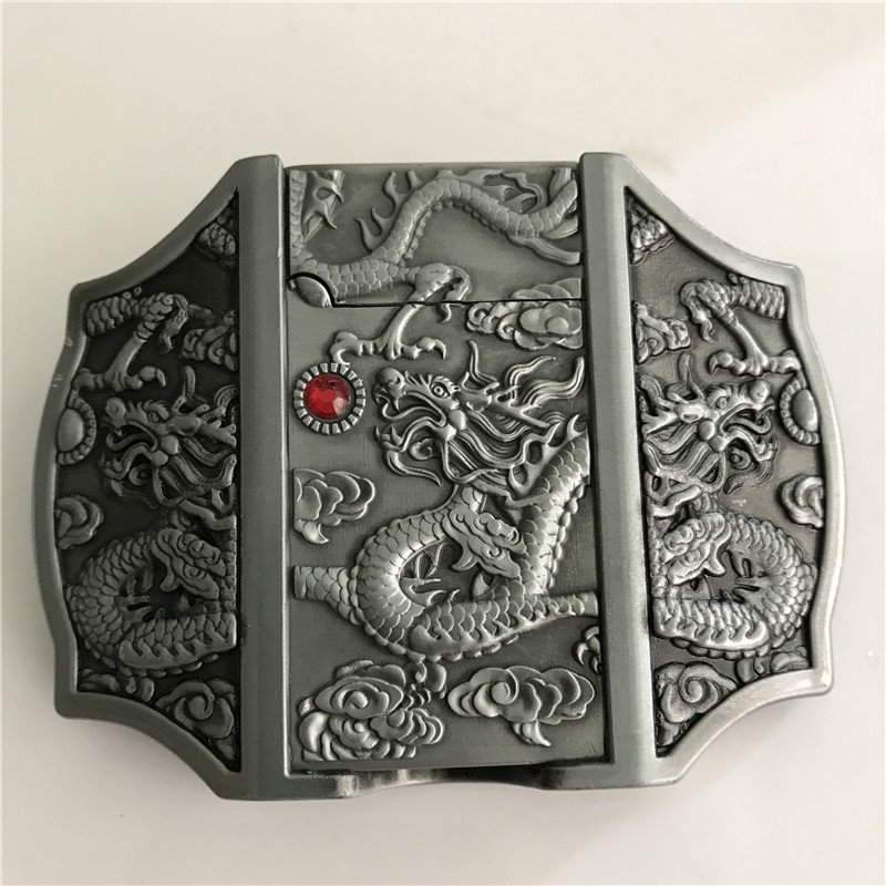 Dragon Lighter Western Cowboy Men Belt Buckles Fit 4cm Wide Belt