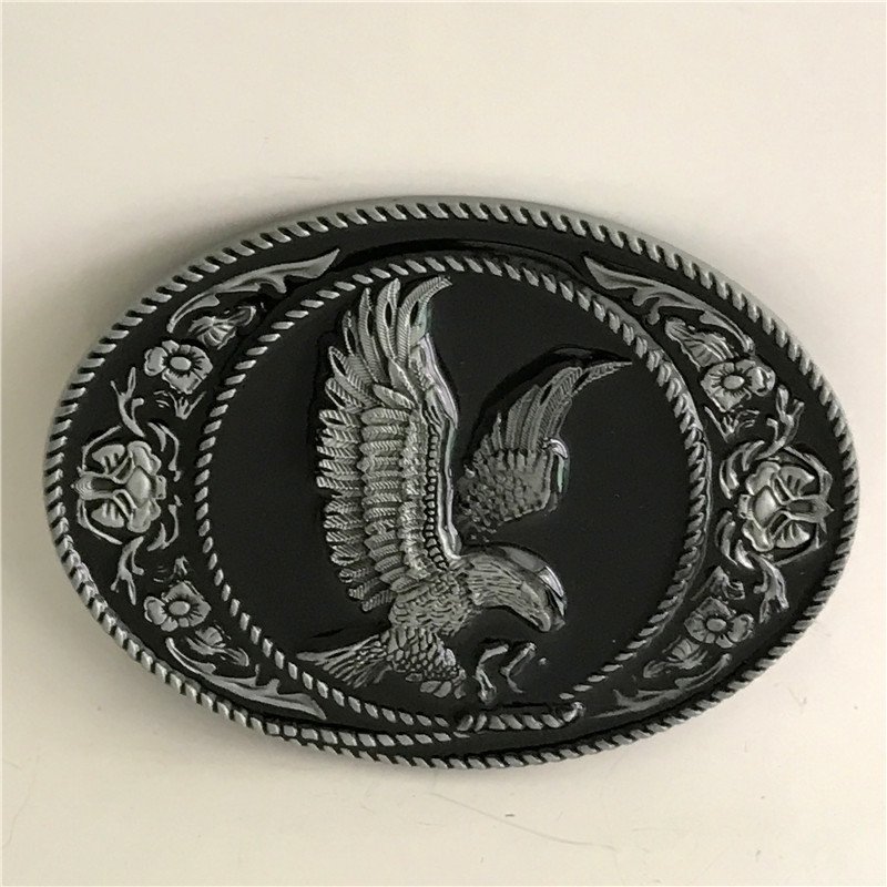 Silver Pattern Eagle Western Cowboy Men Belt Buckles Fit 4cm Wide Belt