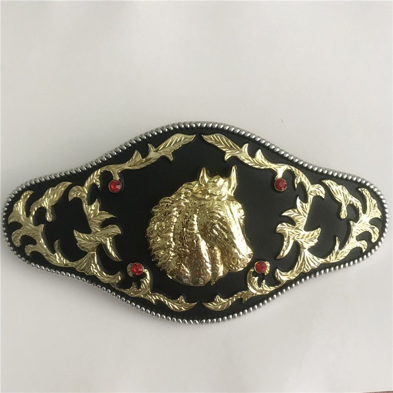 3D Lace Gold Horse Head Western Cowboy Men Belt Buckles Fit 4cm Wide Belt