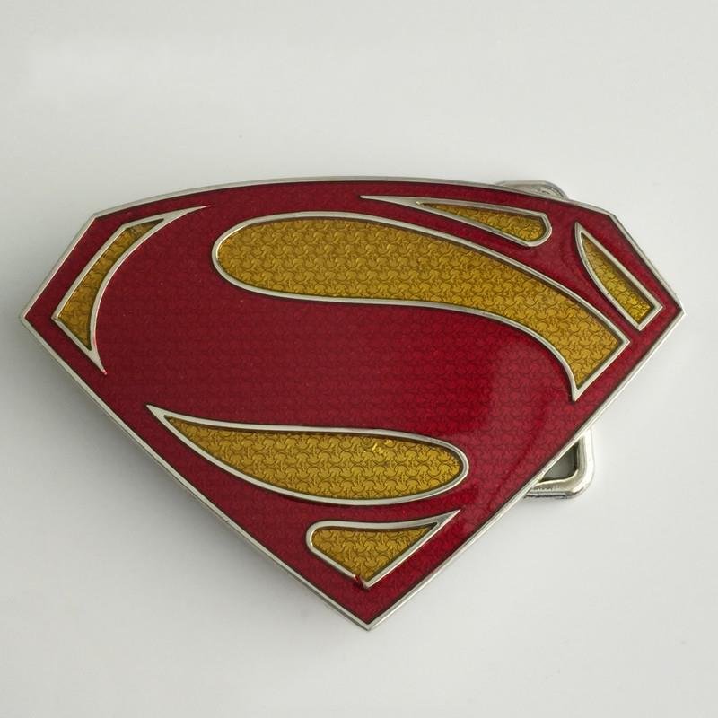 Red Superman Western Cowboy Men's Belt Buckles Fit 4cm Wide Belt