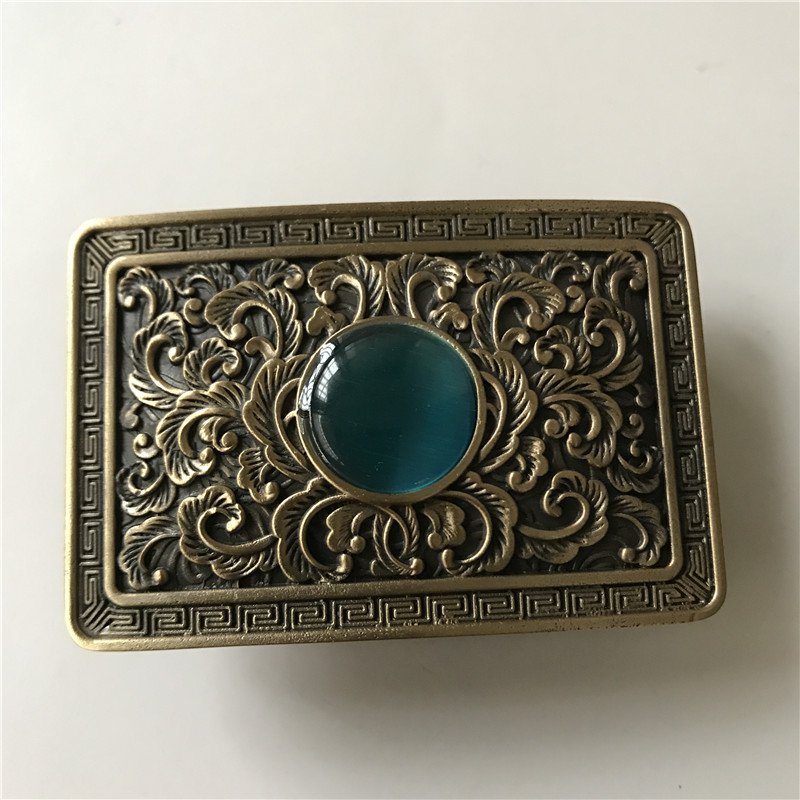 Bronze Pattern Solid Brass Western Men's Cowboy Belt Buckles Fit 4cm Wide Jeans Belt