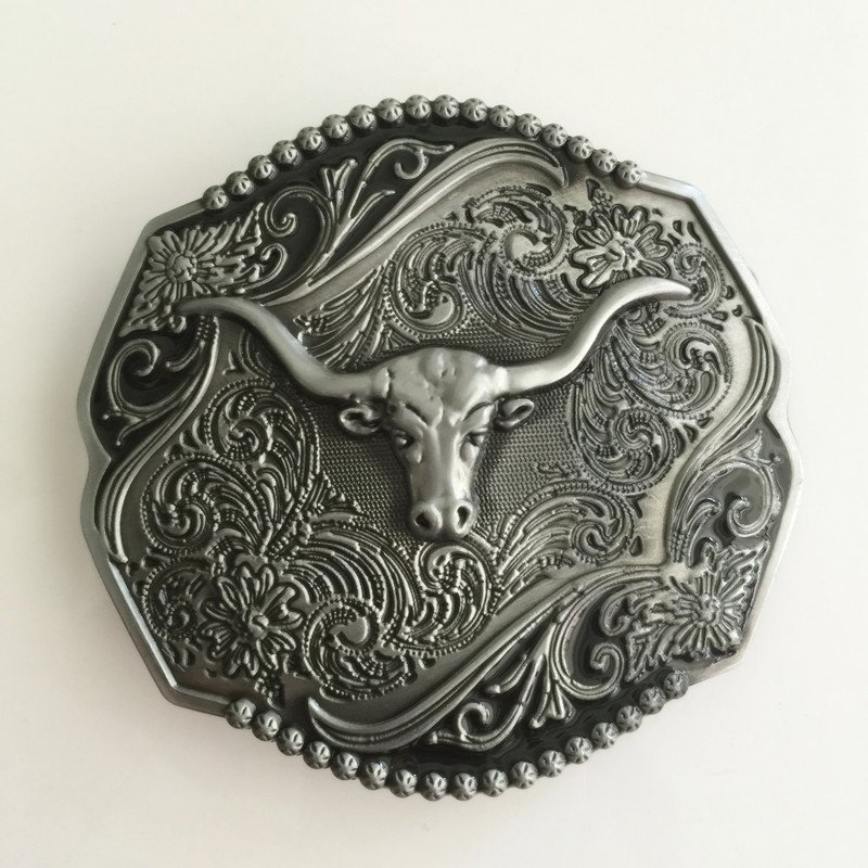 Bull Head Design Western Men's Cowboy Belt Buckles Fit 4cm Wide Jeans Belt