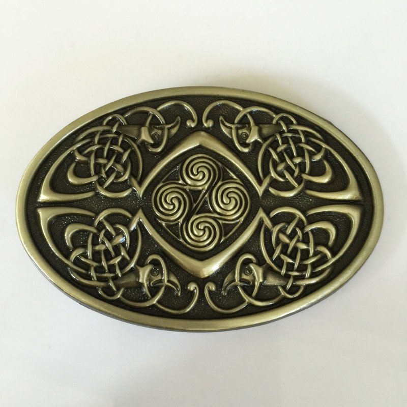 Oval Bronze Knot Western Men's Cowboy Belt Buckles Fit 4cm Wide Jeans Belt