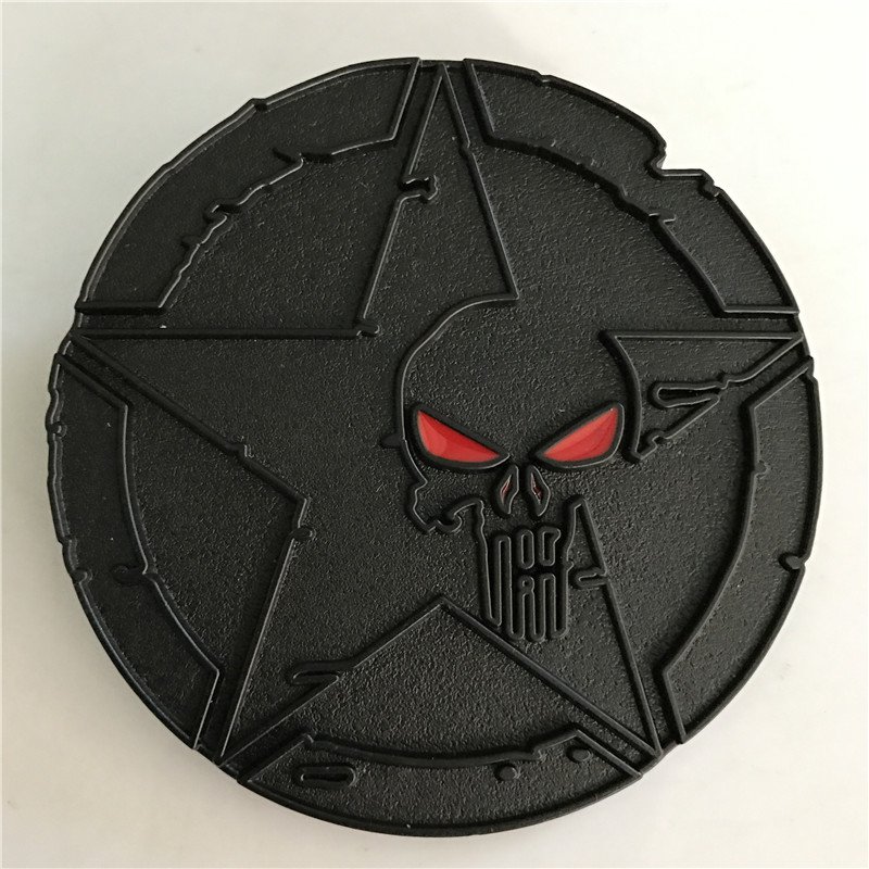 The Punisher Black Skull Western Men's Cowboy Belt Buckles Fit 4cm Wide Jeans Belt