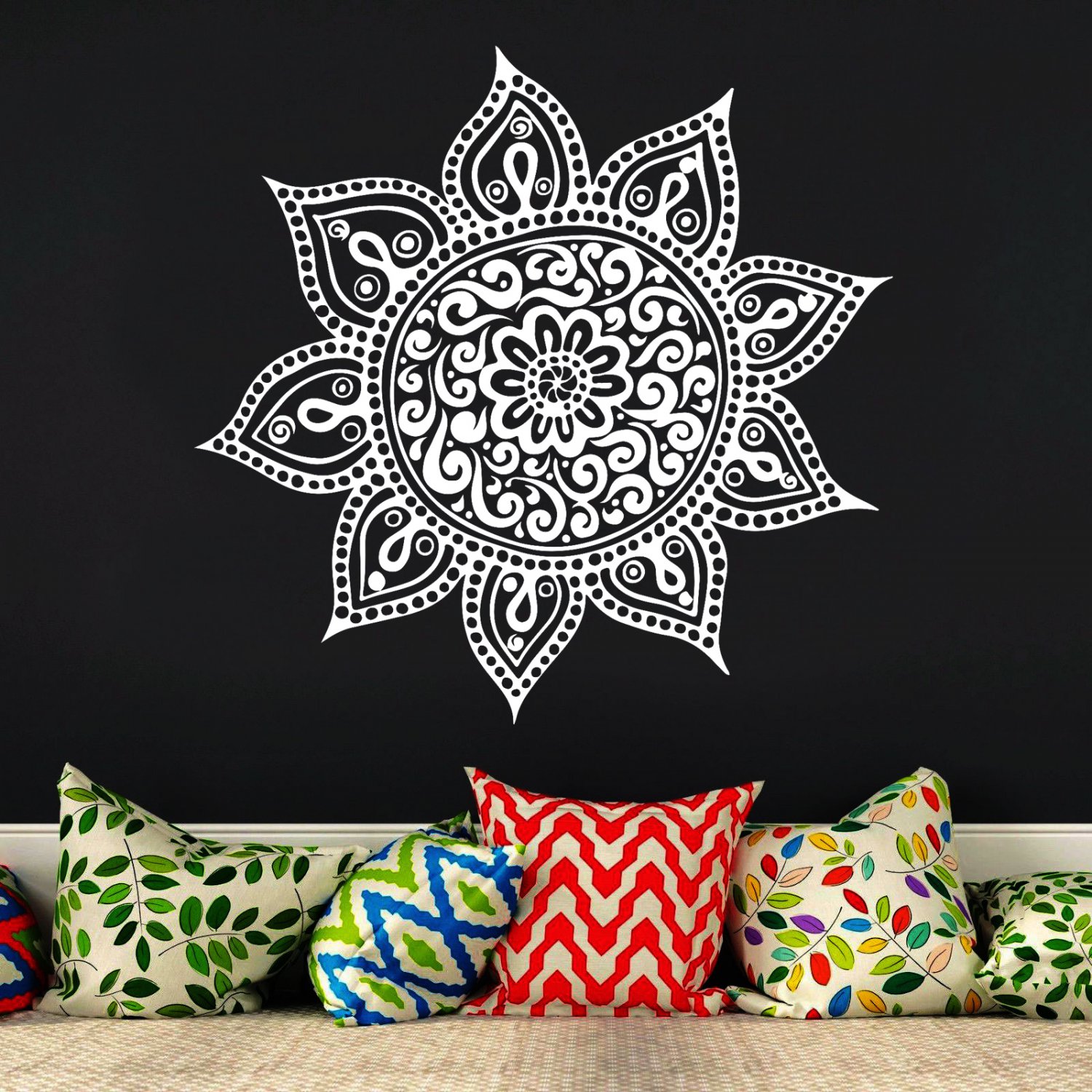 Mandala Yoga Vinyl Stickers Removable Waterproof DIY Art Wall Sticker Decor