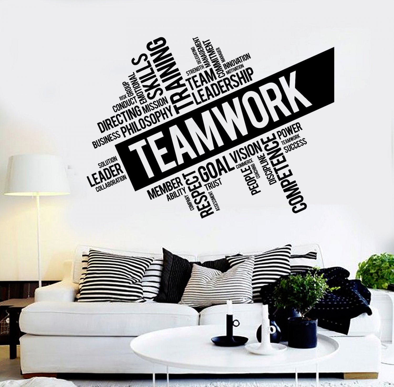 Vinyl Wall Decal Inspirational Teamwork Success Office wall Decor Worker Stickers