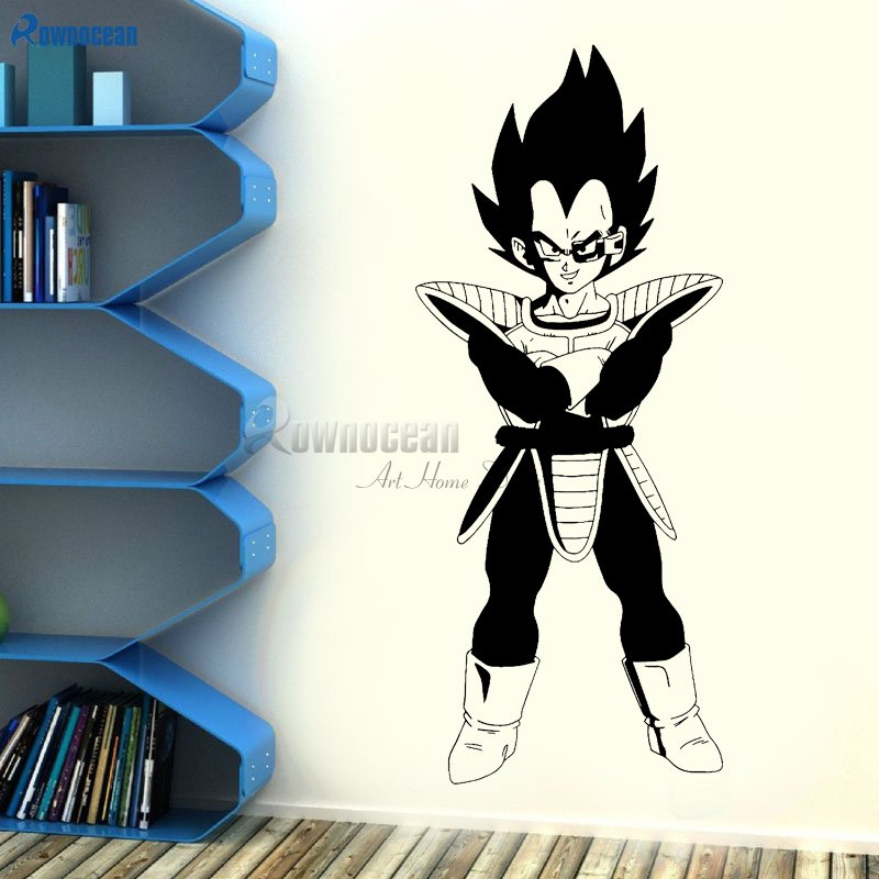 Vegeta Vinyl Wall Decal - Dragon Ball Z, DBZ Anime Wall Art, Manga Black Sticker