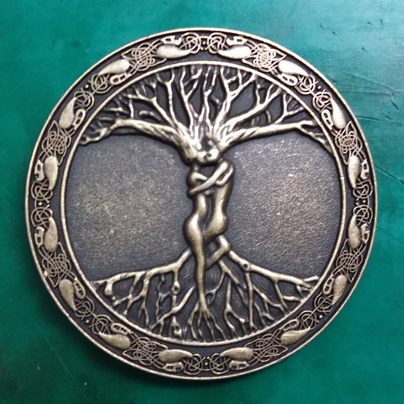 1 Pcs Round Bronze Tree Life Western Cowboy Metal Belt Buckle For Men