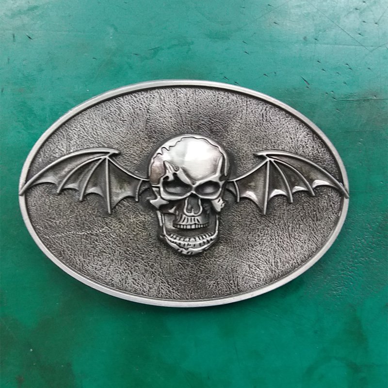 1 Pcs Silver Bat Skull Western Cowboy Metal Belt Buckle For Men