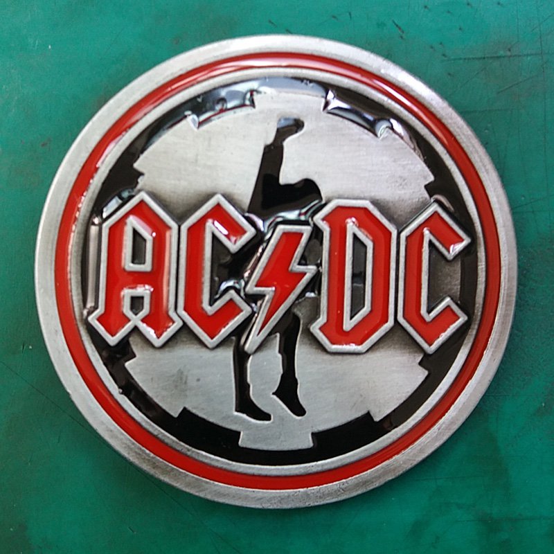 1 Pcs ACDC Music Luxury Brand Men's Western Cowboy Belt Buckle Fit For 4cm Width Belts