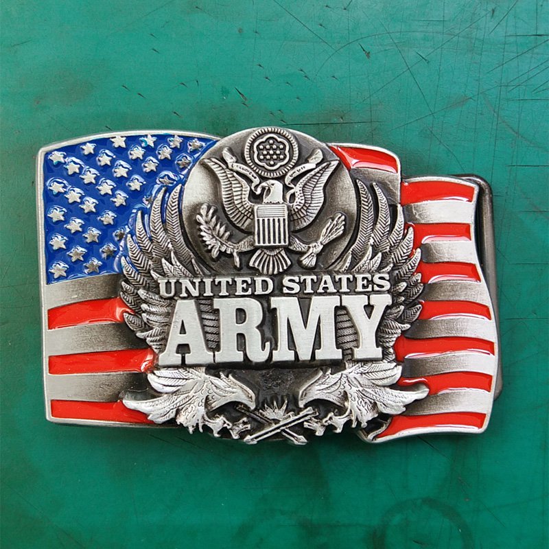 1 Pcs United States Army Luxury Brand Men's Western Cowboy Belt Buckle Fit For 4cm Width Belts