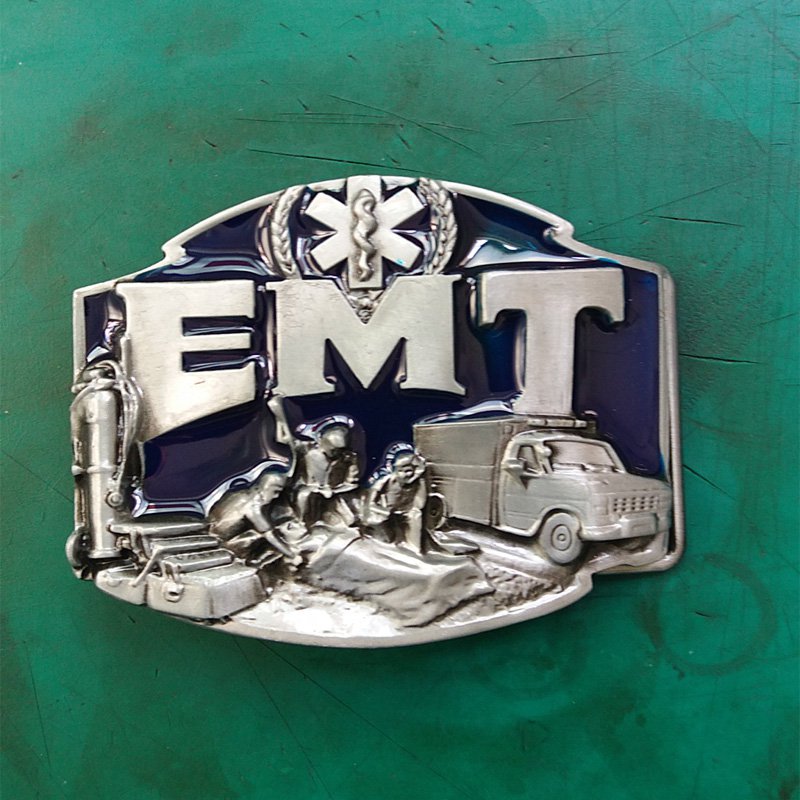 1 Pcs Emergency Medical Technician EMT Luxury Brand Men's Western Cowboy Belt Buckle