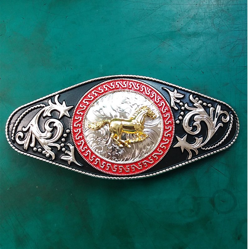 1 Pcs Golden Running Horse Luxury Brand Men's Western Cowboy Belt Buckle Fit For 4cm Width Belts