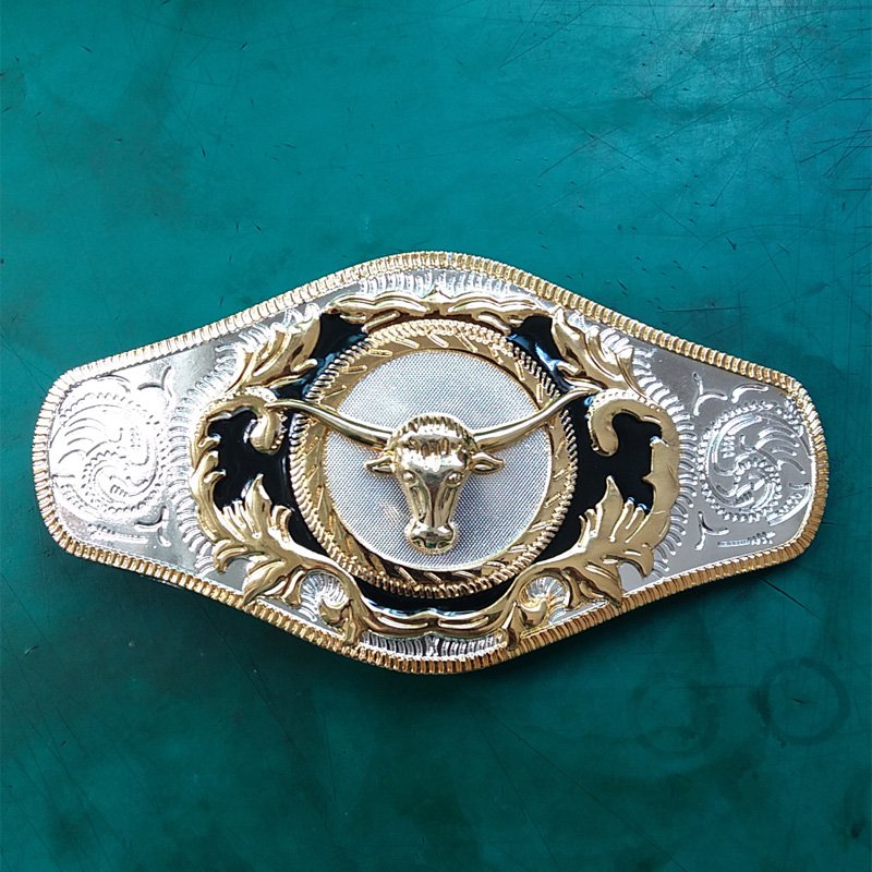 1 Pcs Silver Golden Bull Head Luxury Brand Men's Western Cowboy Belt Buckle Fit For 4cm Width Belts