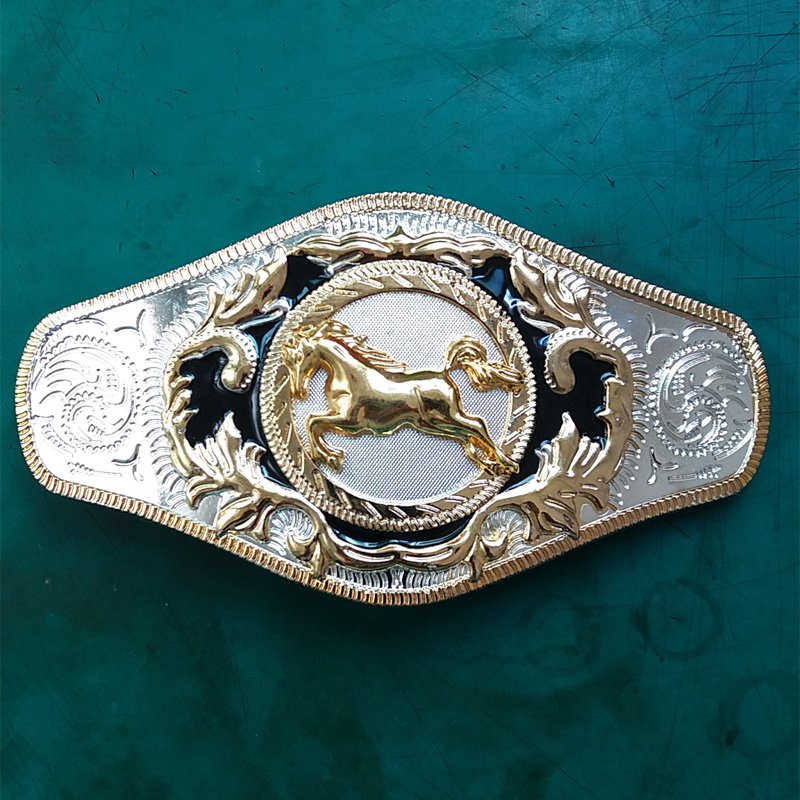 1 Pcs Silver Golden Horse Luxury Brand Men's Western Cowboy Belt Buckle Fit For 4cm Width Belts